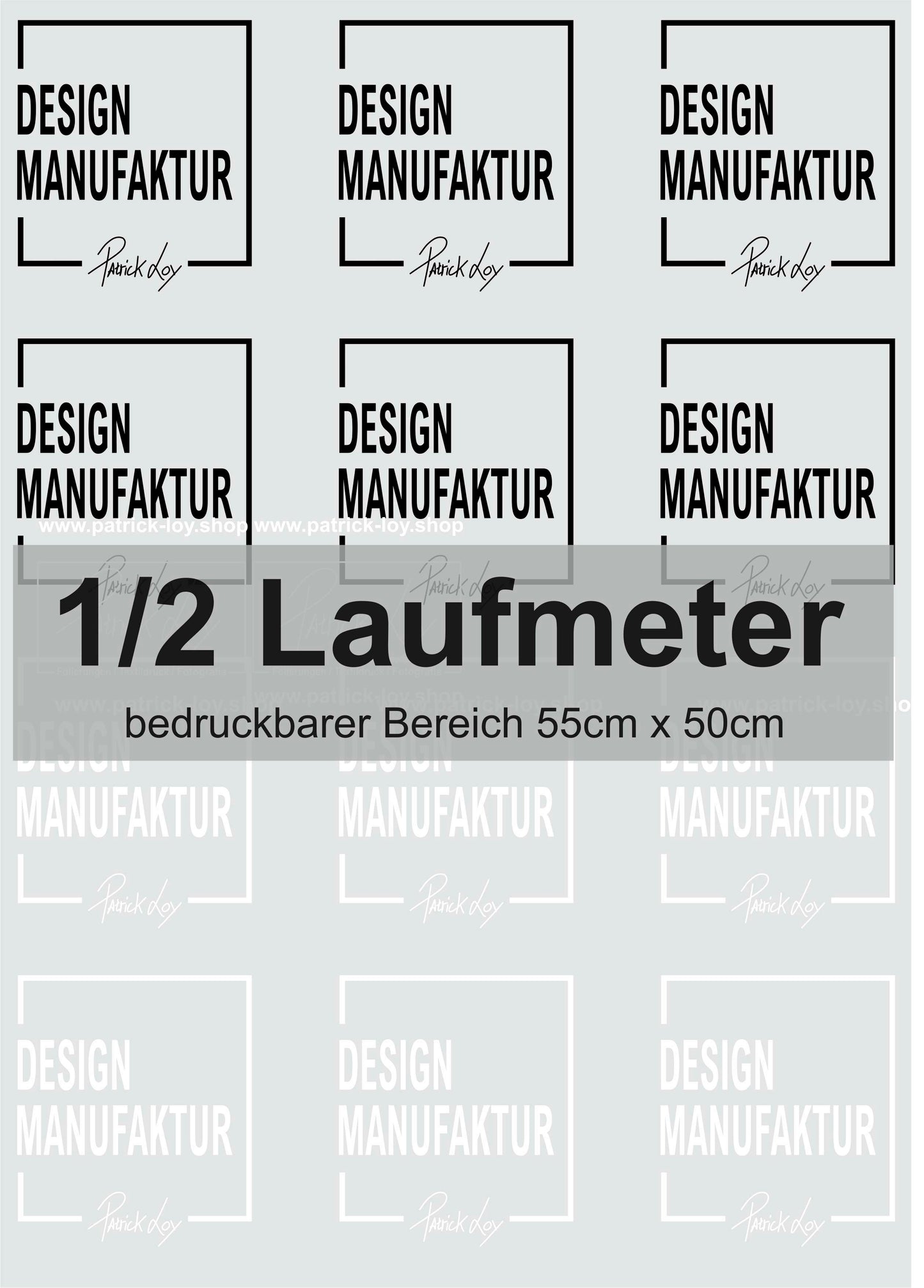 DTF-Transferfolie Laufmeter  (bedruckbarer Bereich 55cmx50cm)